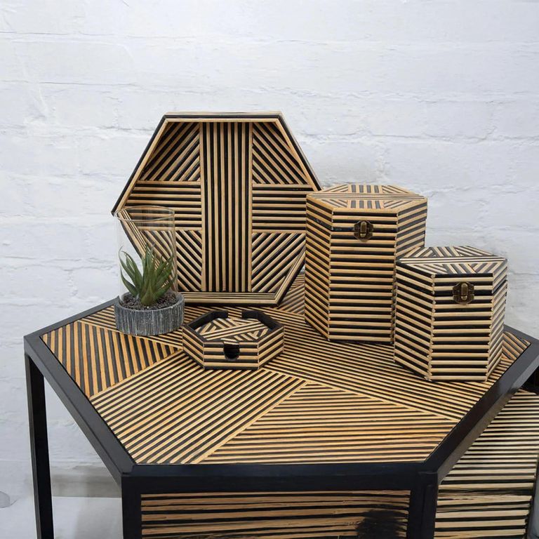 Babita Nest of 2 Tables - Hexagon - Black Metal