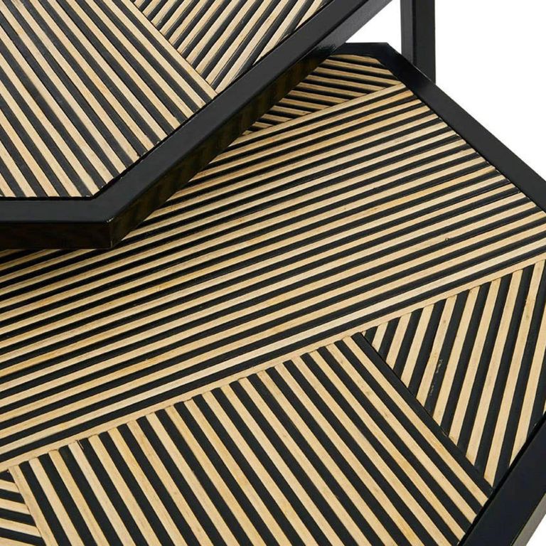 Babita Nest of 2 Tables - Hexagon - Black Metal