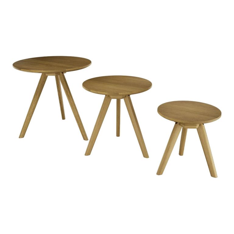 Scandic Nest of Tables - Set of 3 - Round - Oak