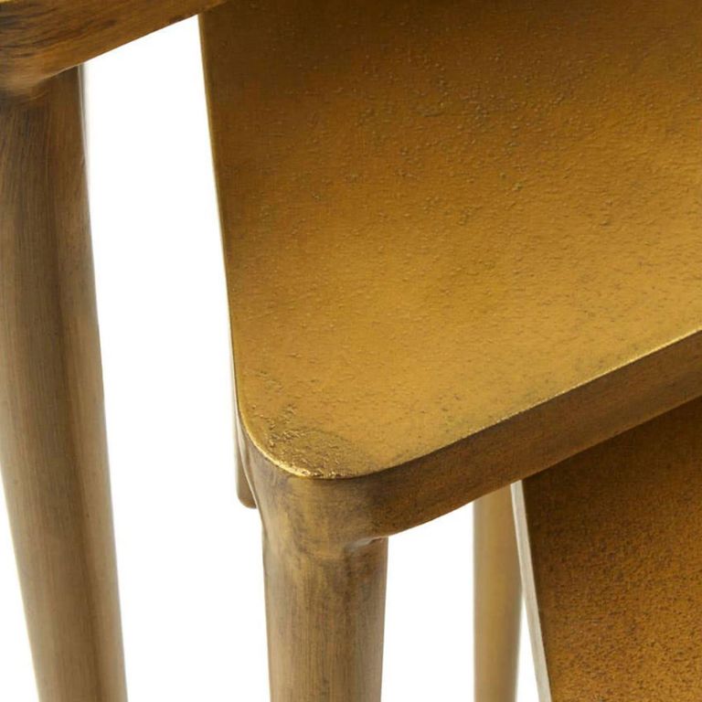 Compo Nest of 3 Tables - Trianglar - Gold Metal