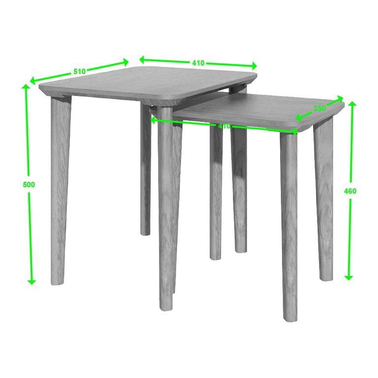 Scandic Nest of Tables - Set of 2 - Oak