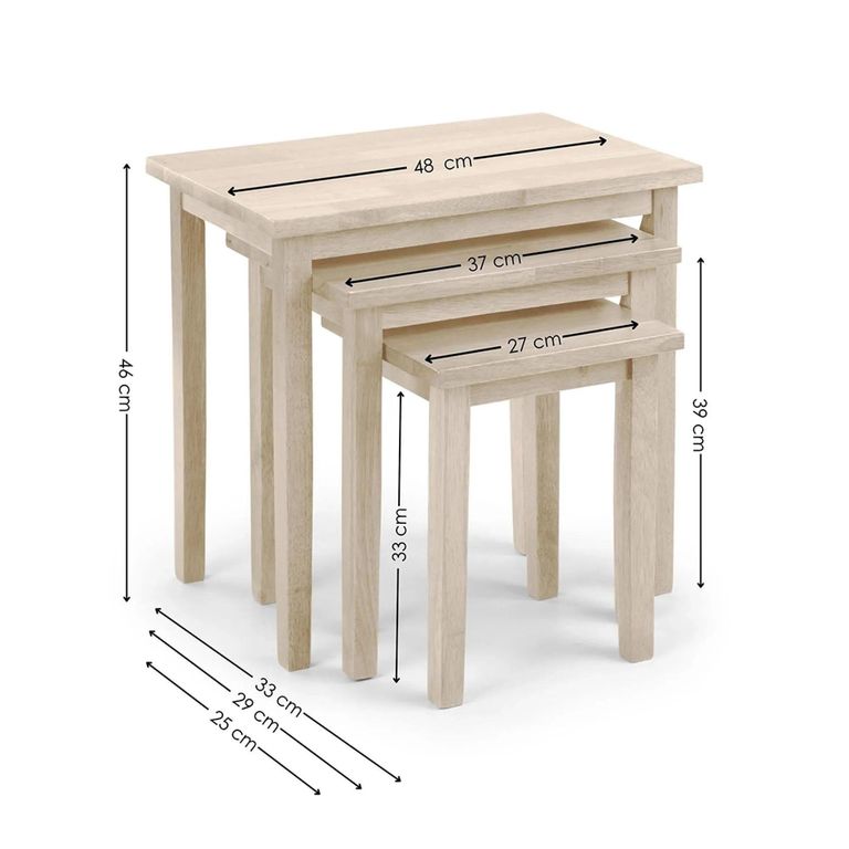 Cleo Nest of Tables - Set of 3 - White Washed