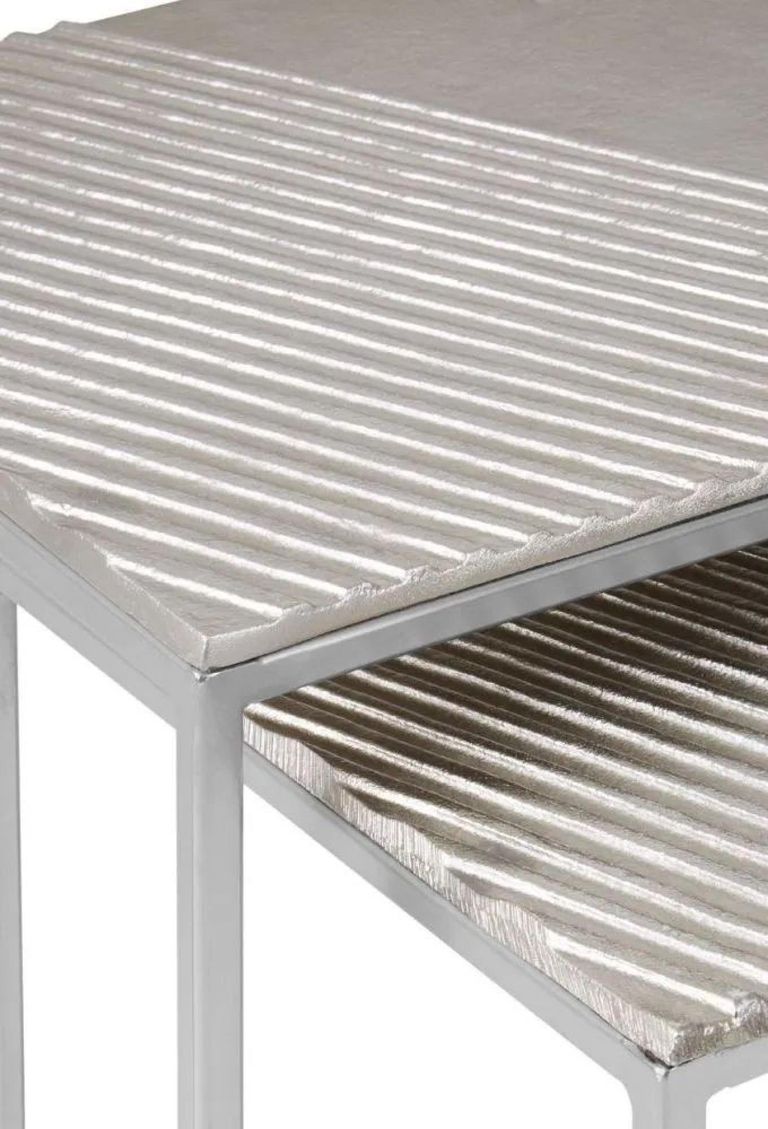 Templar Nest of Tables - Set of 2 - Silver Metal