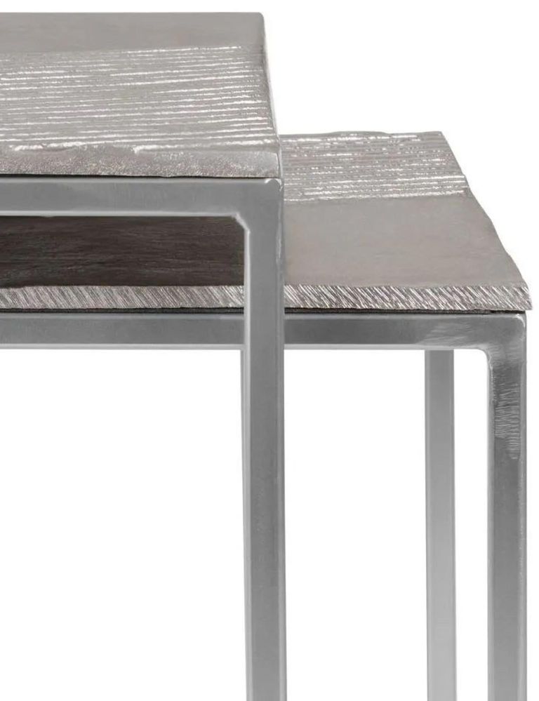 Templar Nest of Tables - Set of 2 - Silver Metal