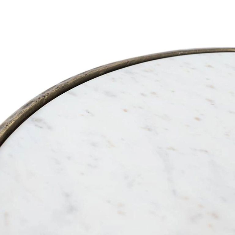 Livorno Nest of Tables - White Marble and Gold - Round - Set of 2