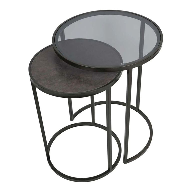 Turner Nest of Tables - Slate Effect - Round - Set of 2