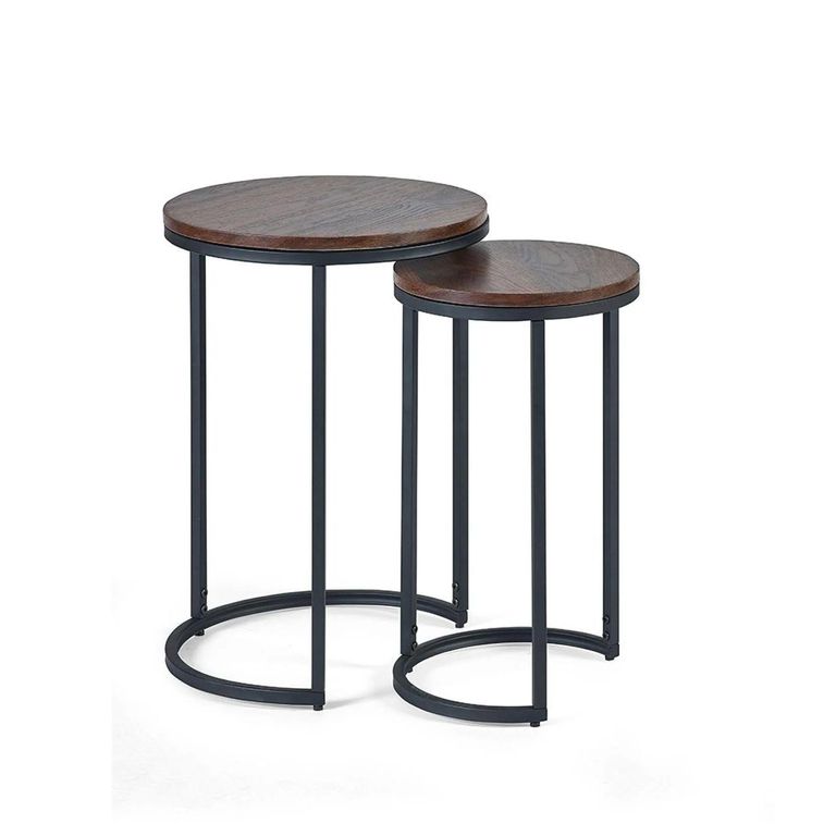 Tribeca Round Nest of Tables - Set of 2 - Walnut