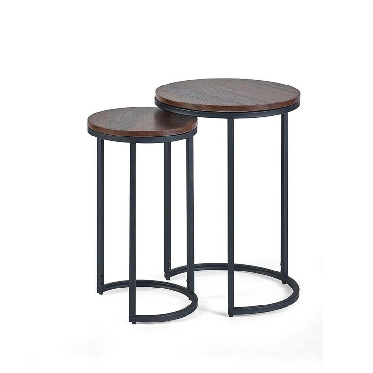 Tribeca Round Nest of Tables - Set of 2 - Walnut
