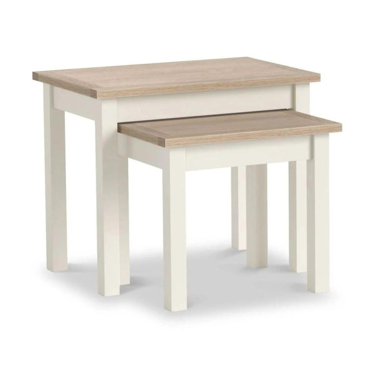 Modern Nest of Tables - Set of 2 - White Painted