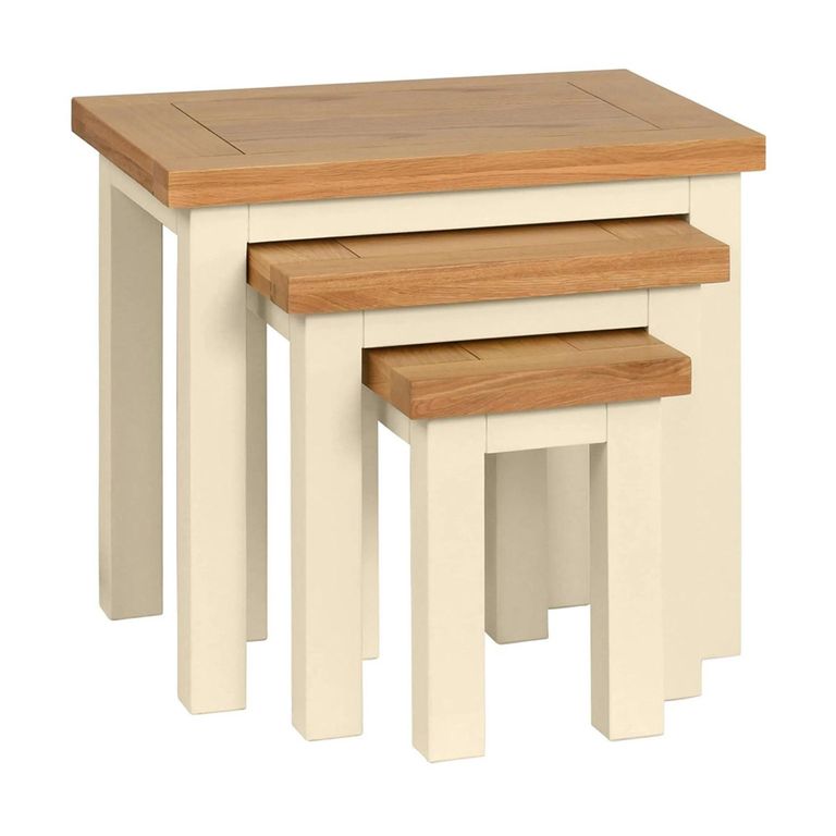 Lundy Nest of Tables - Set of 3 - Ivory Painted