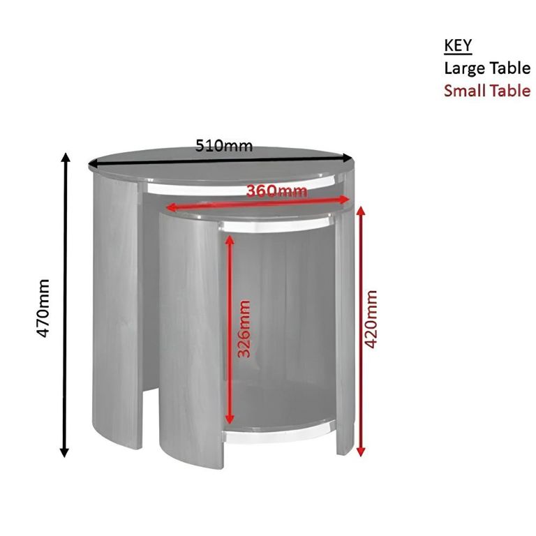 Curve Nest of Tables - Walnut - Glass - JF305