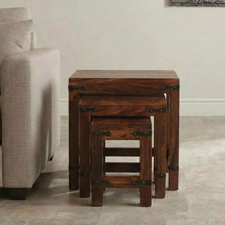 Indian Sheesham Nest of 3 Tables