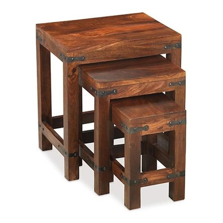 Indian Sheesham Nest of 3 Tables