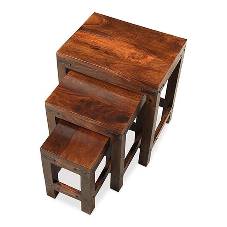 Indian Sheesham Nest of 3 Tables