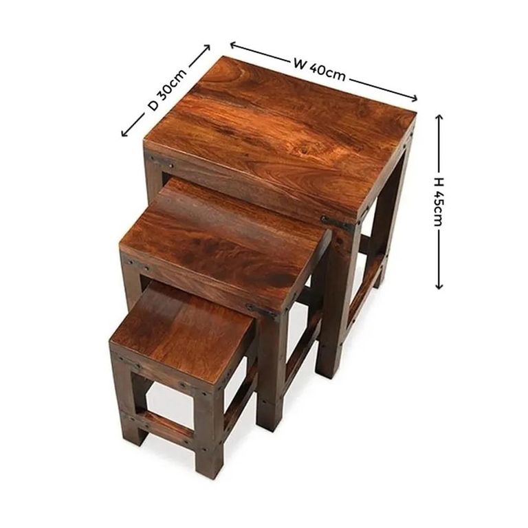 Indian Sheesham Nest of 3 Tables