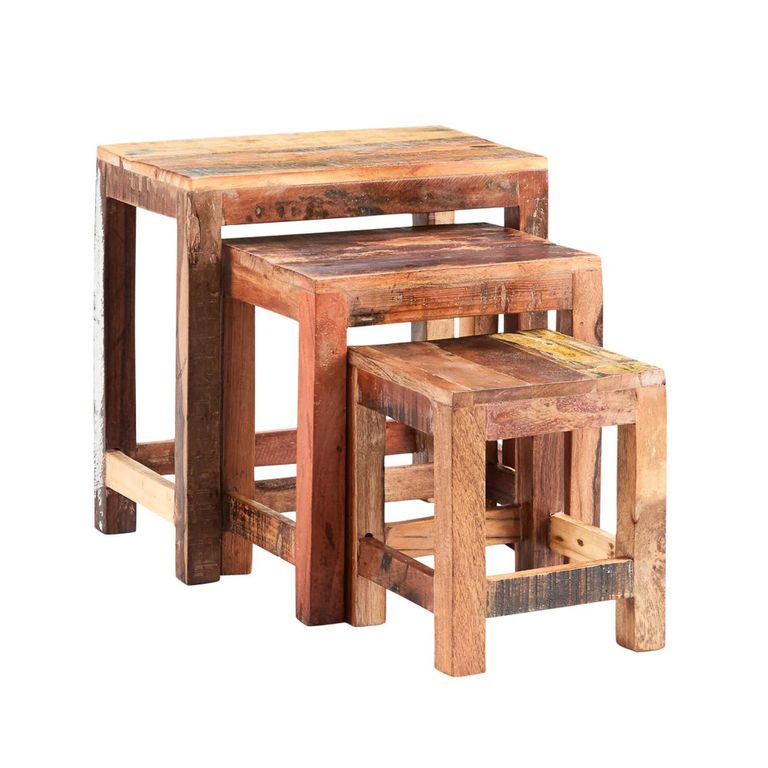 Coastal Nest of Tables - Set of 3 - Reclaimed Wood