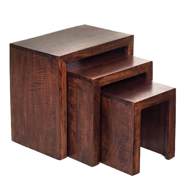 Dakota Nest of Tables - Set of 3 - Dark Mango Wood