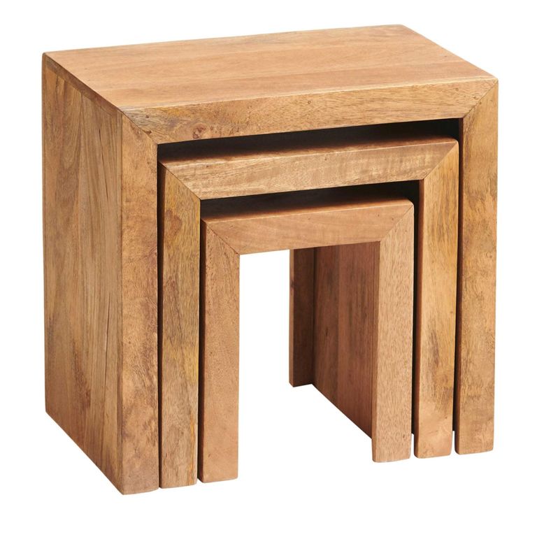 Dakota Nest of Tables - Set of 3 - Light Mango Wood