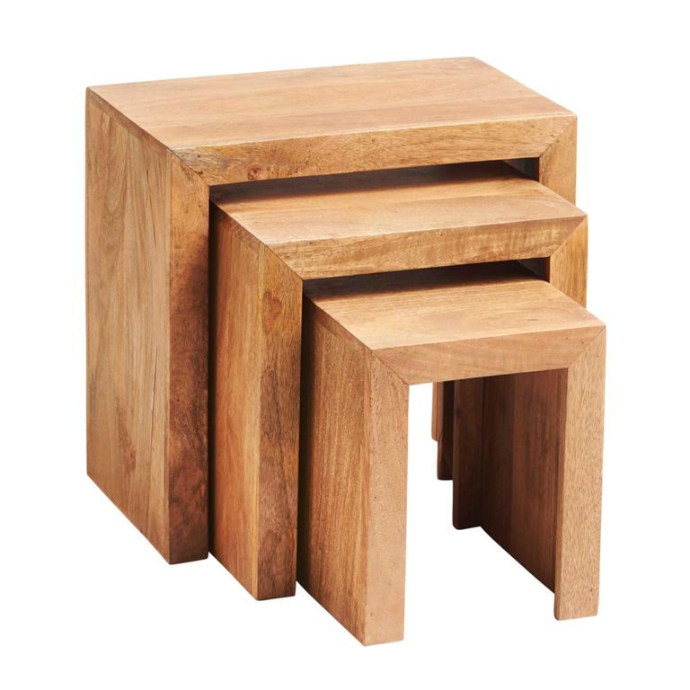Dakota Nest of Tables - Set of 3 - Light Mango Wood