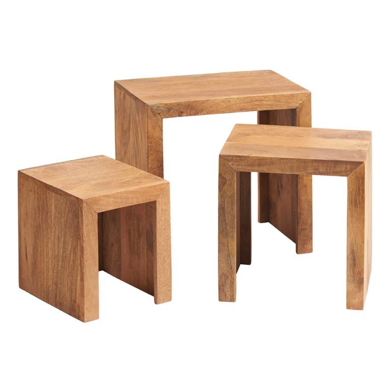 Dakota Nest of Tables - Set of 3 - Light Mango Wood