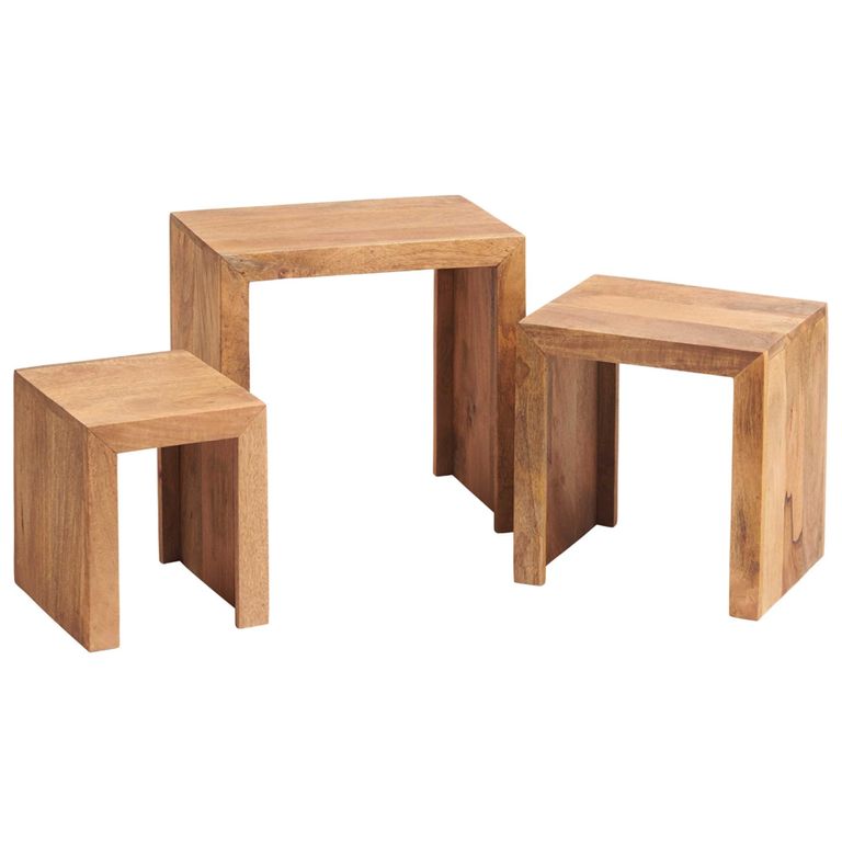Dakota Nest of Tables - Set of 3 - Light Mango Wood