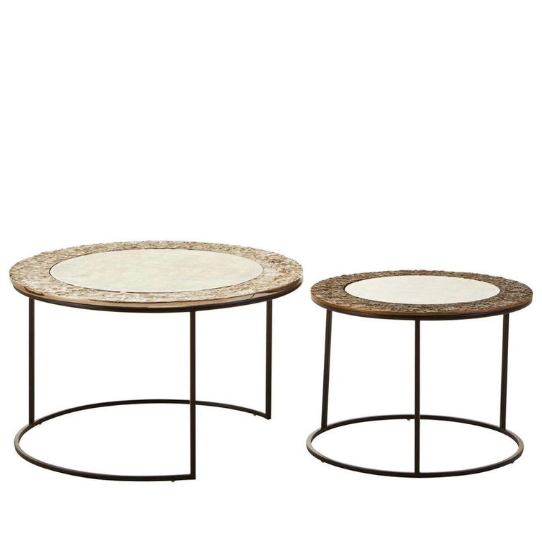 Akola Nest of 2 Tables - Round - Gold