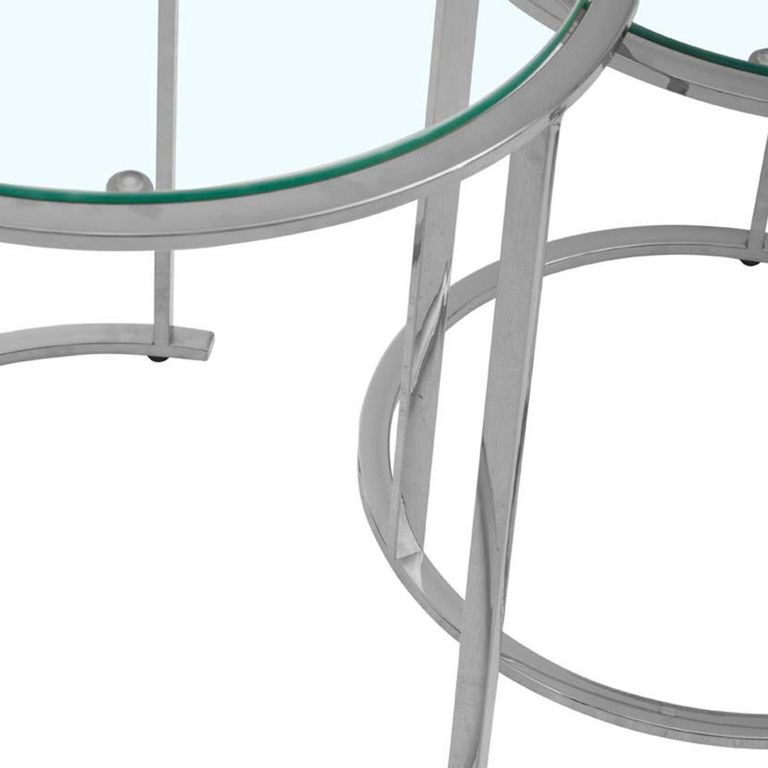 Allure Nest of 3 Tables - Round - Glass - Silver Base