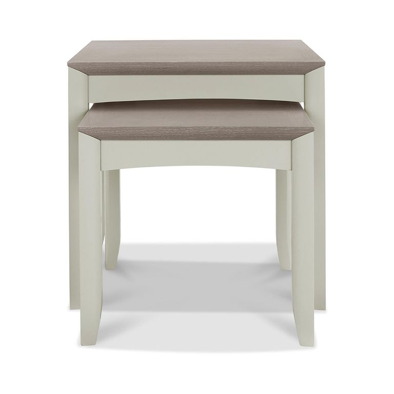 Bergen Grey Washed Oak & Soft Grey Nest of Lamp Tables