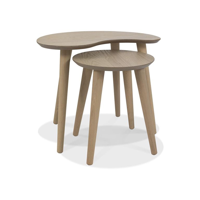 Dansk Scandi Oak Nest of Lamp Tables - Set of 2