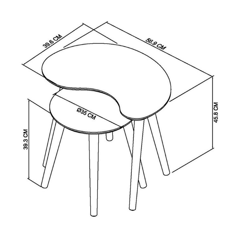 Dansk Scandi Oak Nest of Lamp Tables - Set of 2