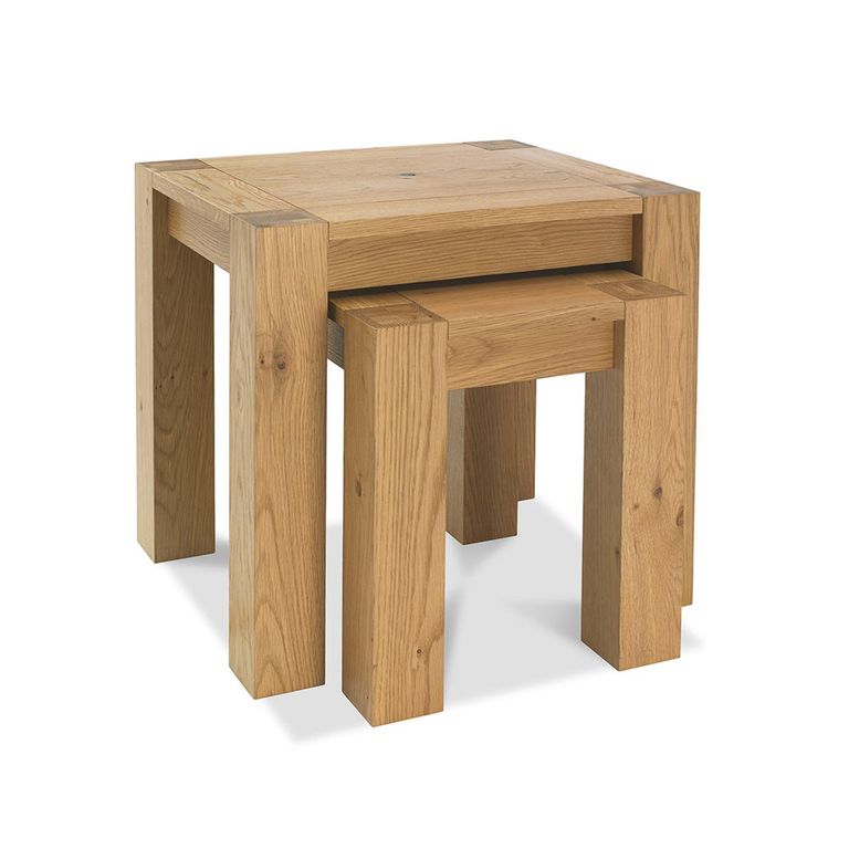 Turin Light Oak Nest of Lamp Tables