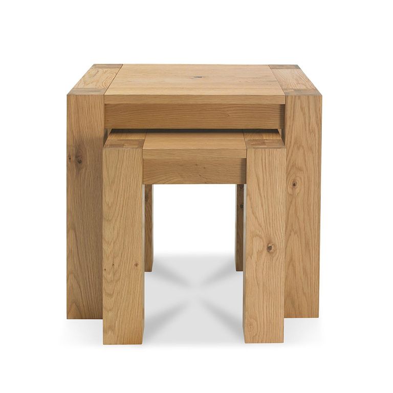 Turin Light Oak Nest of Lamp Tables