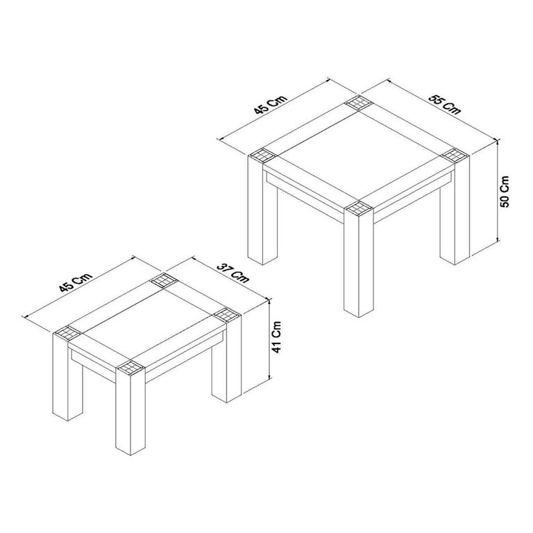 Turin Light Oak Nest of Lamp Tables