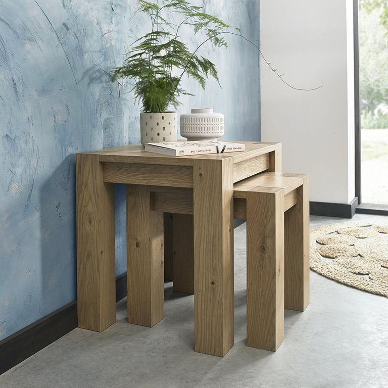 Turin Light Oak Nest of Lamp Tables