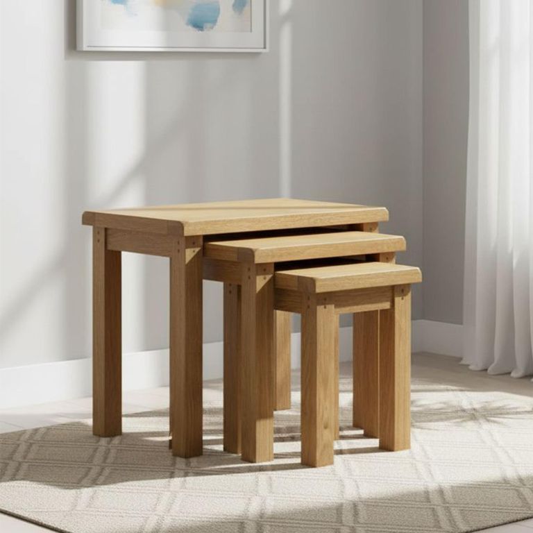 Burford Nest of 3 Tables - Oak