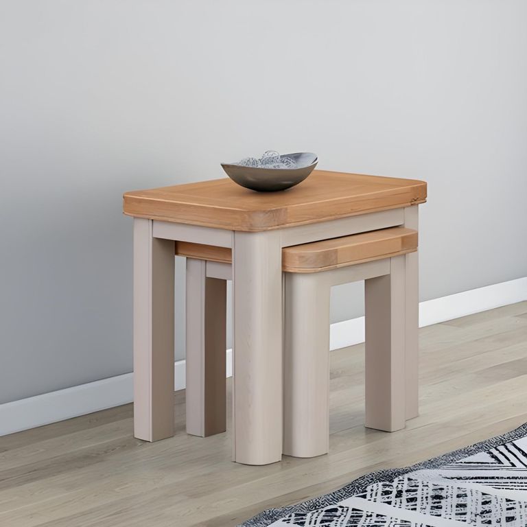 Clarion Nest of Tables - 2 - Oak and Grey