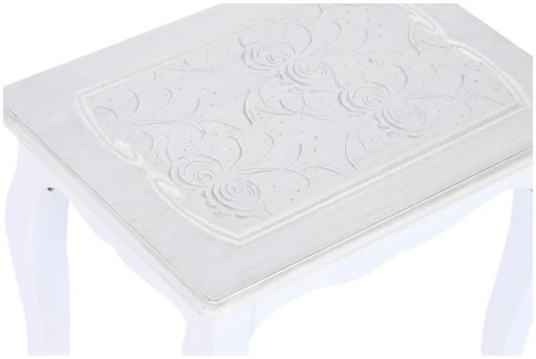 Clearance - Romantic White Wood Nest of 3 Table - FSS15986