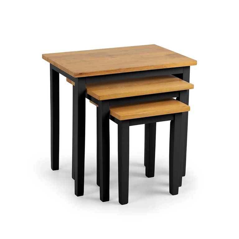 Cleo Nest of Tables - Set of 3 - Black and Oak