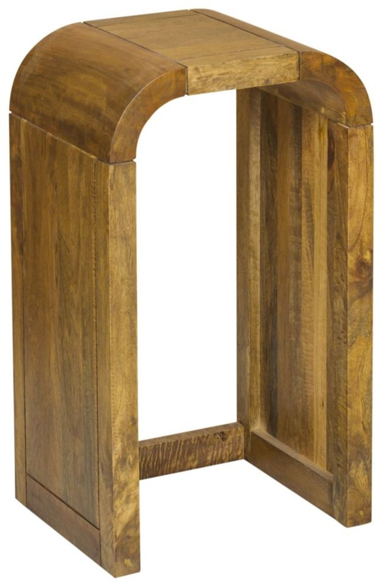 Curved Edge Mango Wood Nest of 2 Tall Tables