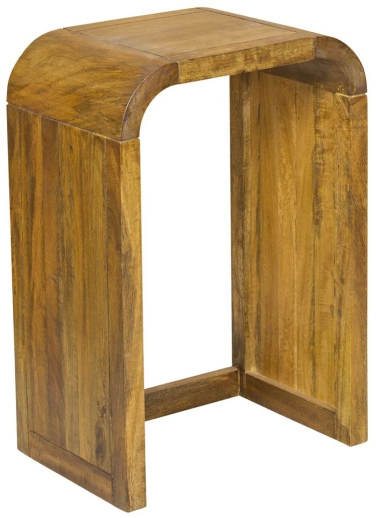 Curved Edge Mango Wood Nest of 2 Tall Tables