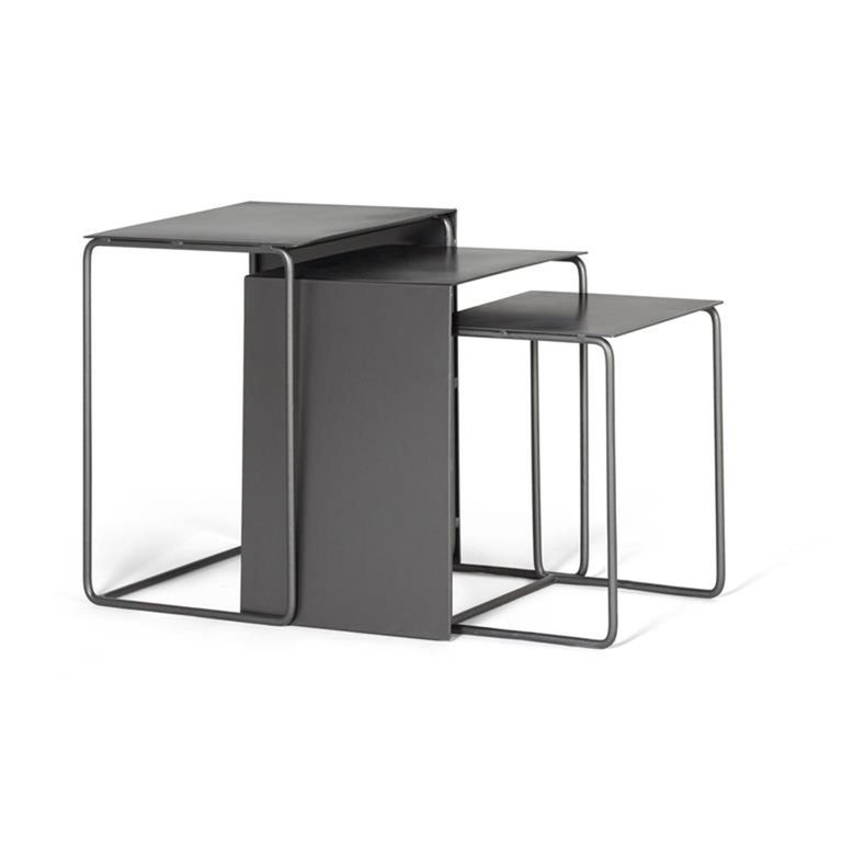 Gumbiro Nest of Tables - Grey Metal - Set of 3
