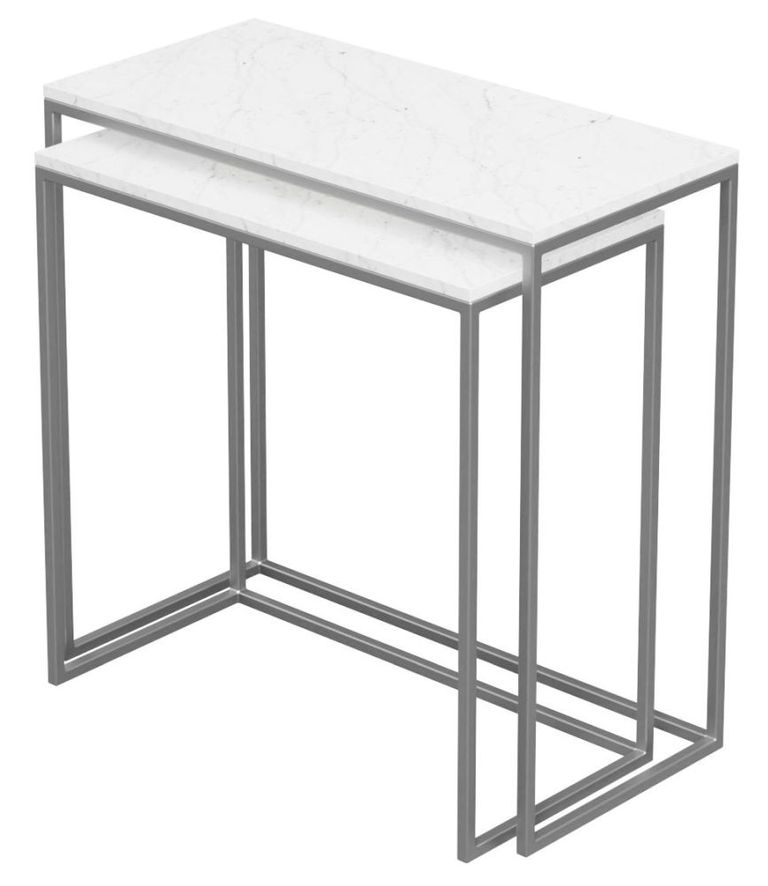 Halifax Nest of 2 Tables - White Marble