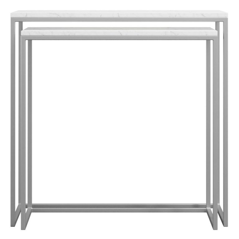 Halifax Nest of 2 Tables - White Marble