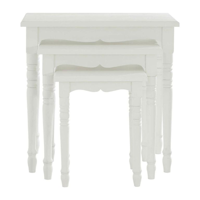 Hendra Nest of 3 Tables - White Wood