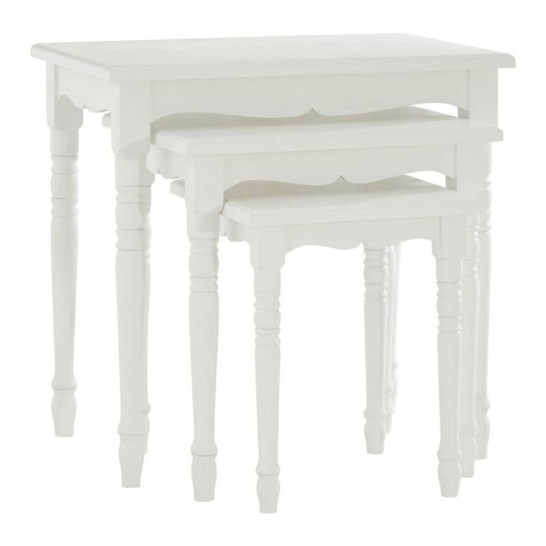 Hendra Nest of 3 Tables - White Wood