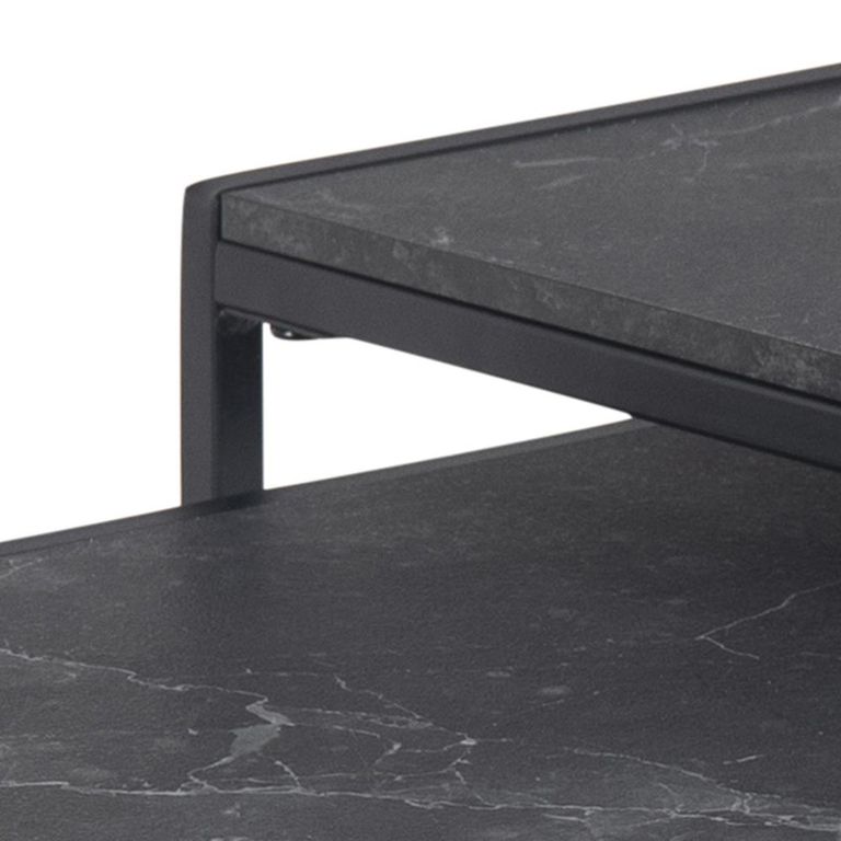 Infinity Nest of Tables - Square - Black Marble Effect - Set of 2