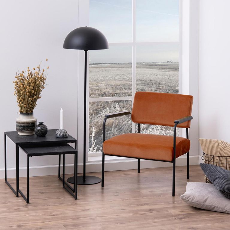 Infinity Nest of Tables - Square - Black Marble Effect - Set of 2