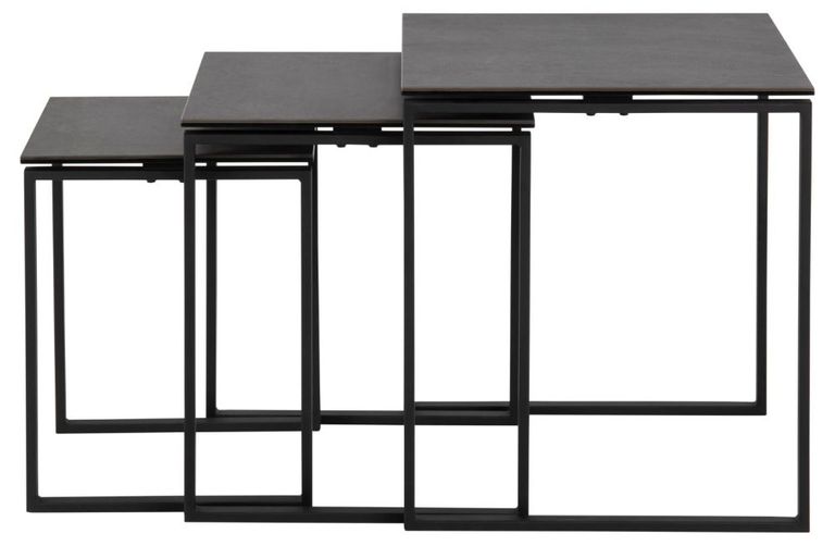 Katrine Nest of Tables - Black Ceramic - Set of 3