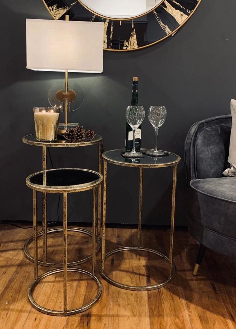 Nest of Tables - Antique Gold - Set of 3