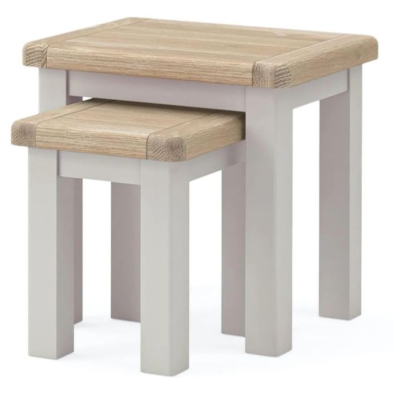 Salcombe Nest of Tables - Set of 2 - Grey Oak